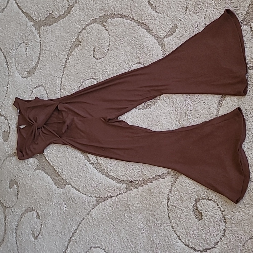 Ribbed flare jumpsuit